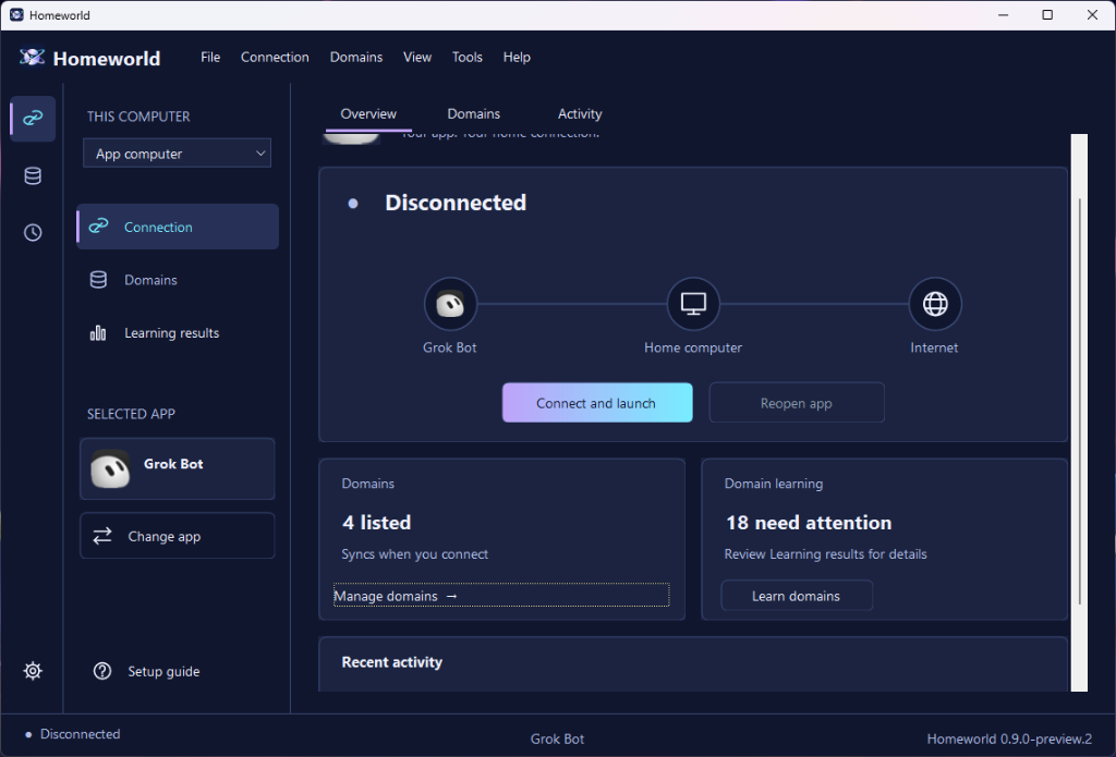 Homeworld Windows application preview