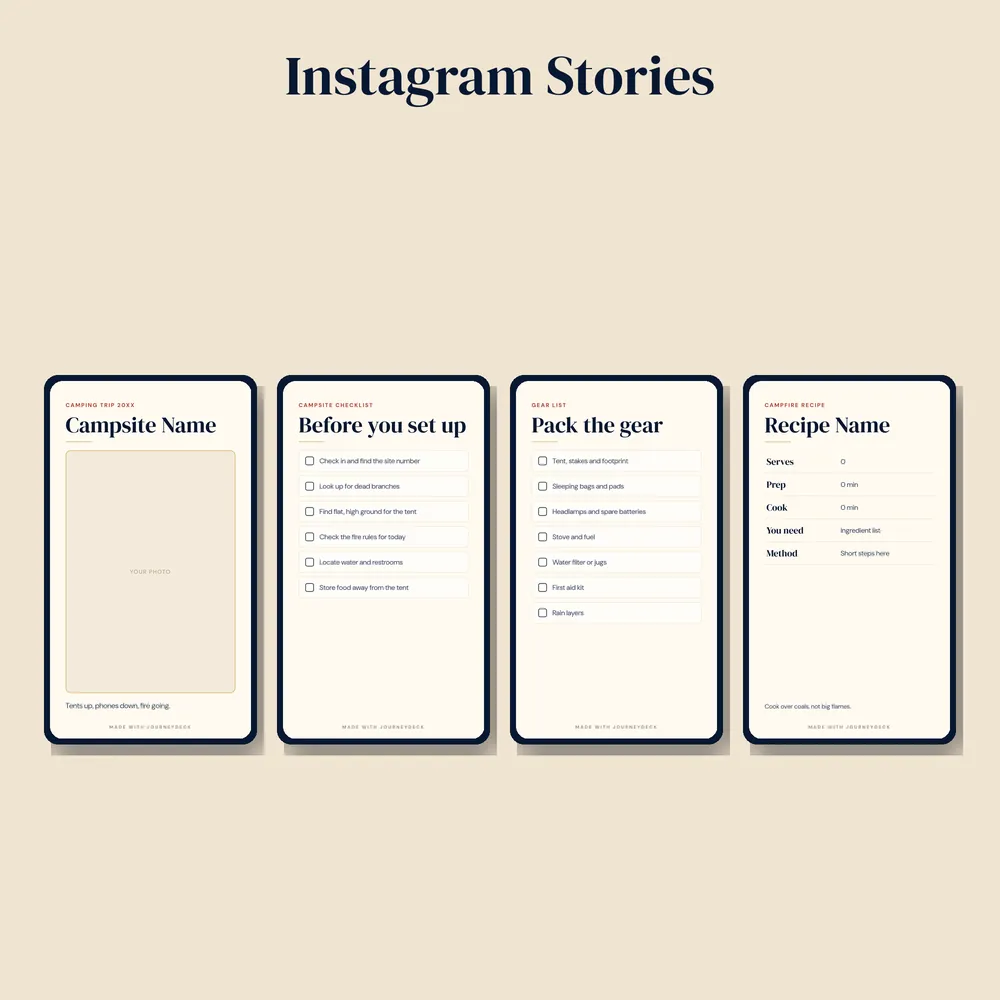 Camping Trip Story designs