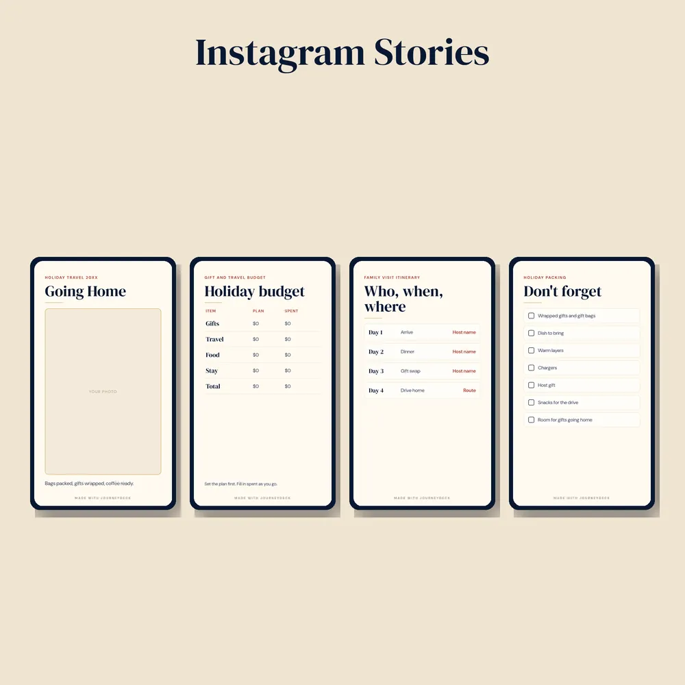Holiday Travel Story designs